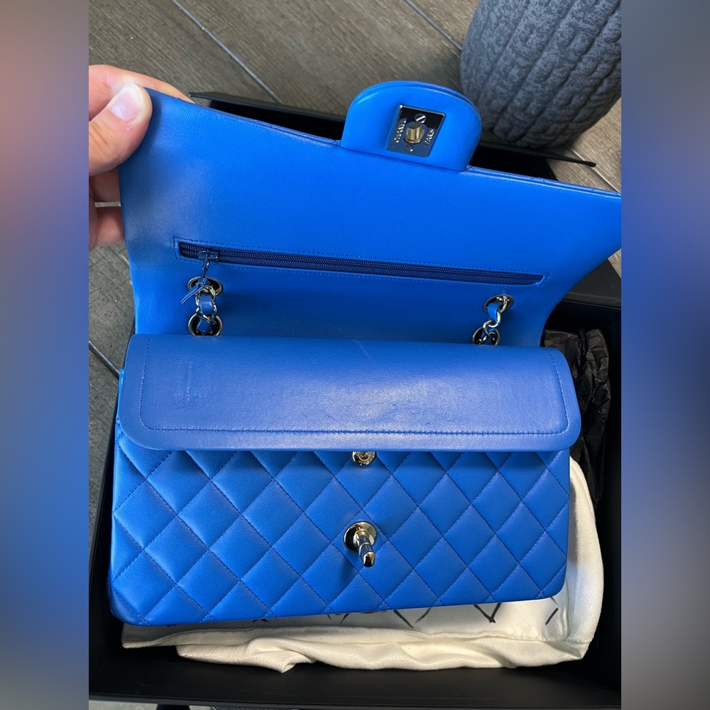 Chanel Electric Blue Medium Double Flap Bag - Picture 8 of 13